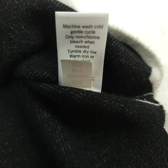 Athleta Womens XS Sweater Boatneck Striped Over Sized Black Gray High Low 591485 - Picture 6 of 9